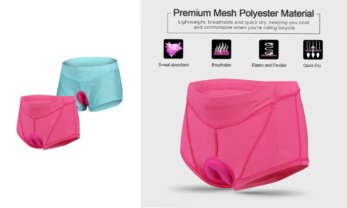 2pcs Women Cycling Underwear Pants Gel 3D Padded Bike Bicycle Shorts