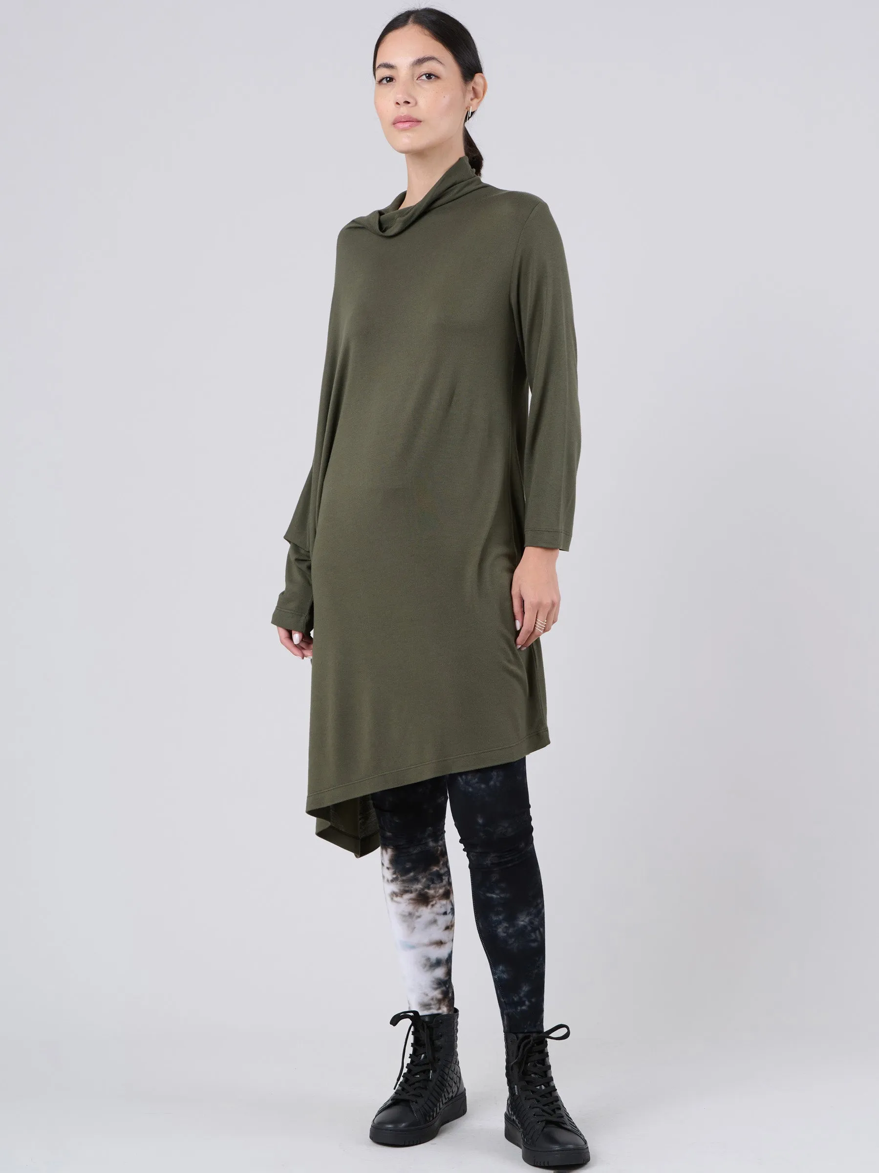 Bamboo Jersey Long Sleeve Roll Neck Tunic
