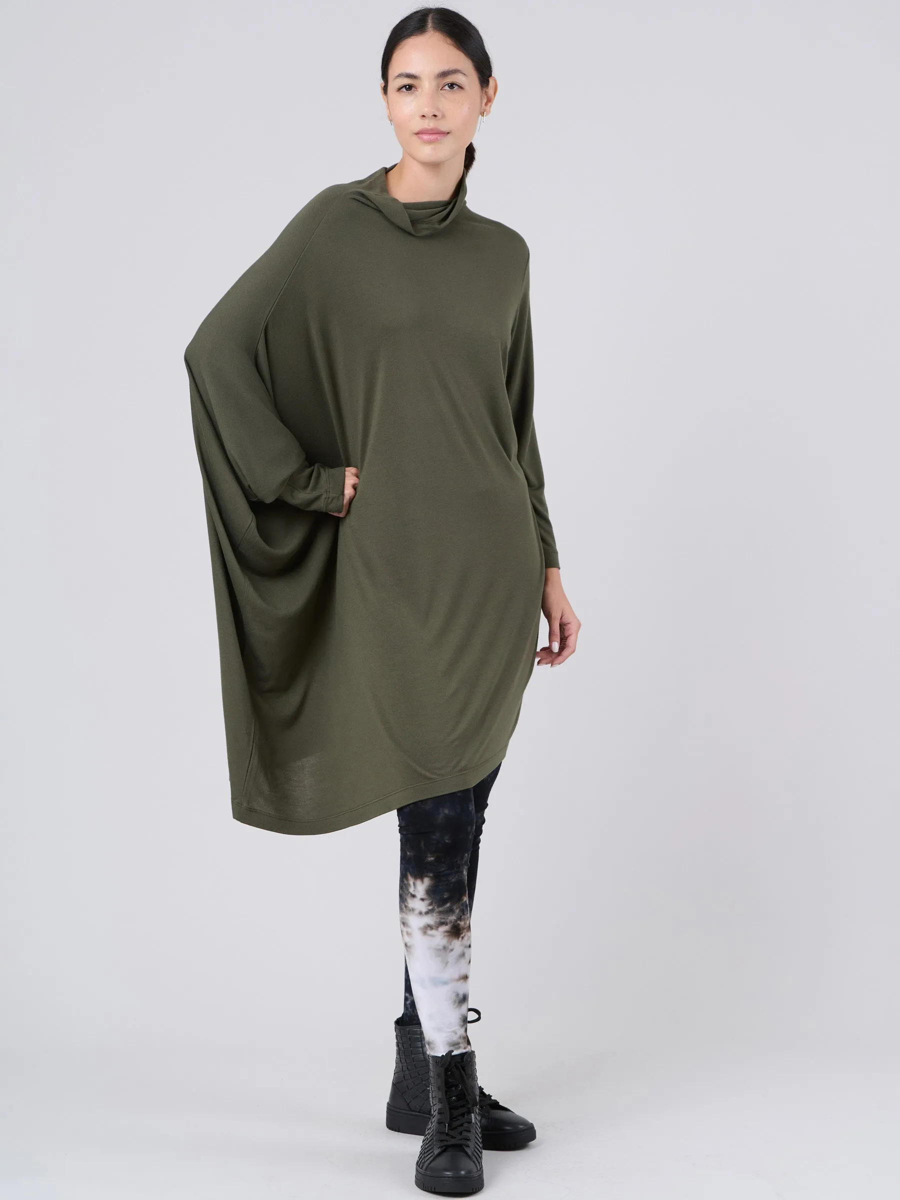 Bamboo Jersey Long Sleeve Roll Neck Tunic