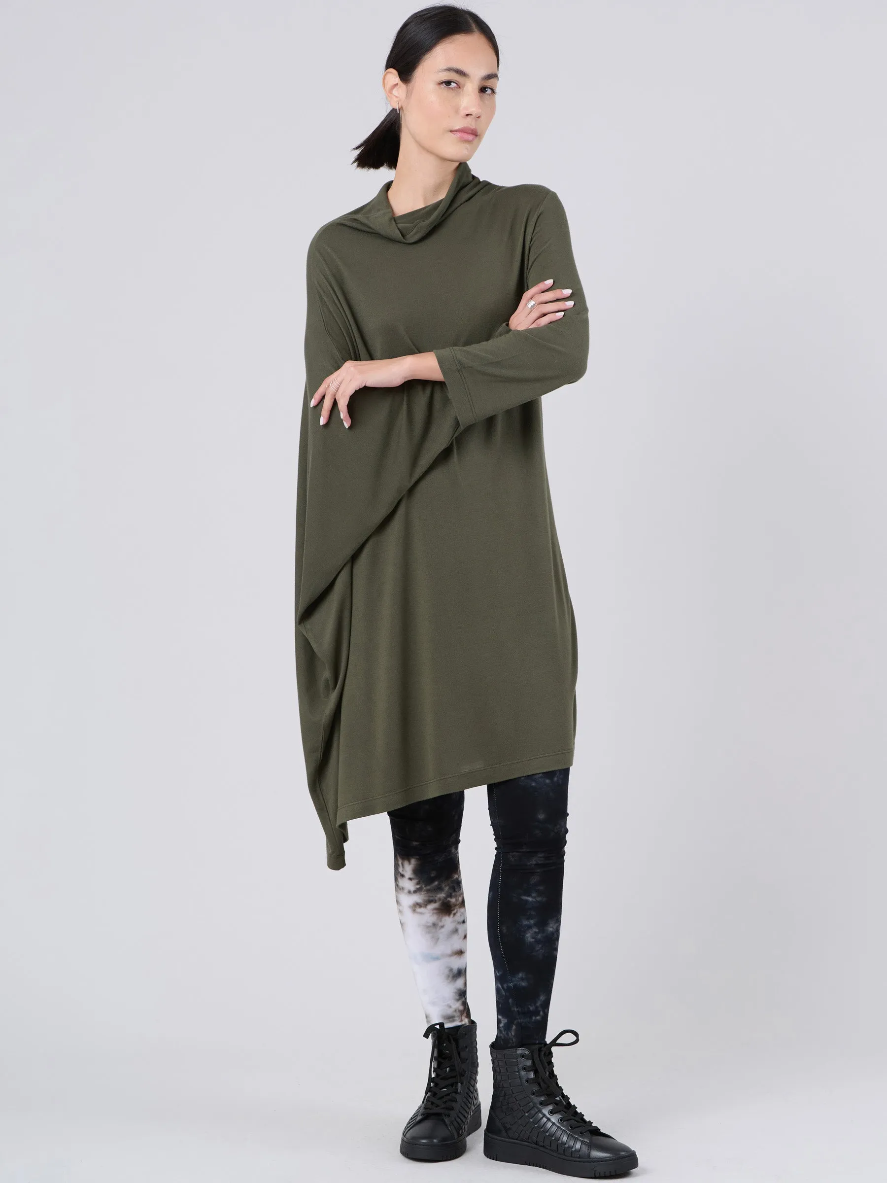 Bamboo Jersey Long Sleeve Roll Neck Tunic