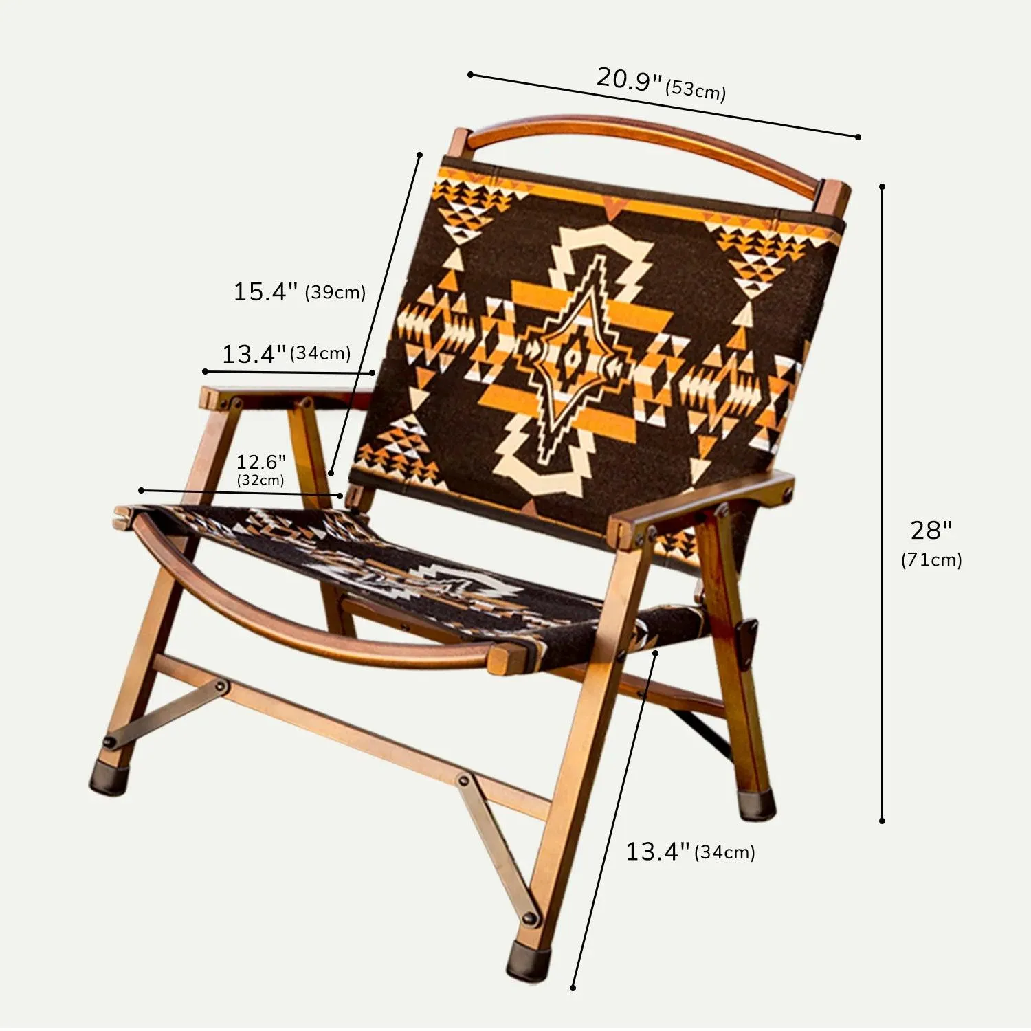 Black Rock Southwestern Folding Chair / Stool