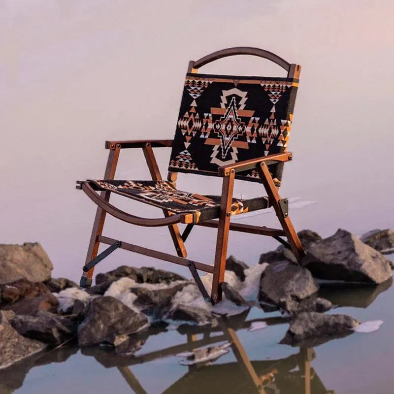 Black Rock Southwestern Folding Chair / Stool