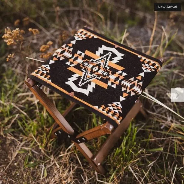 Black Rock Southwestern Folding Chair / Stool