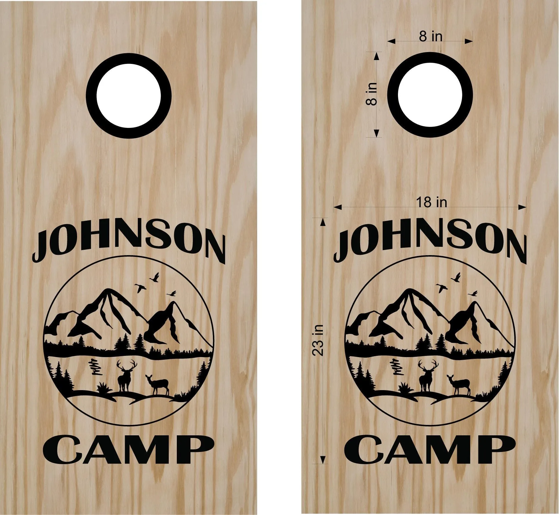Cabin Lake Life Camp Cornhole Board Vinyl Decal Sticker