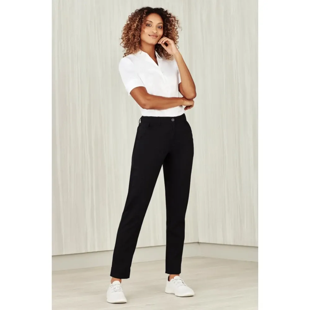 CL953LL SAH Biz Care Womens Comfort Waist Slim Leg Pant Black