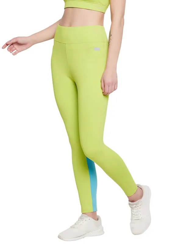 Clovia Women's Snug Fit High Rise Active Tights (AB0112P11_Green_XXL)