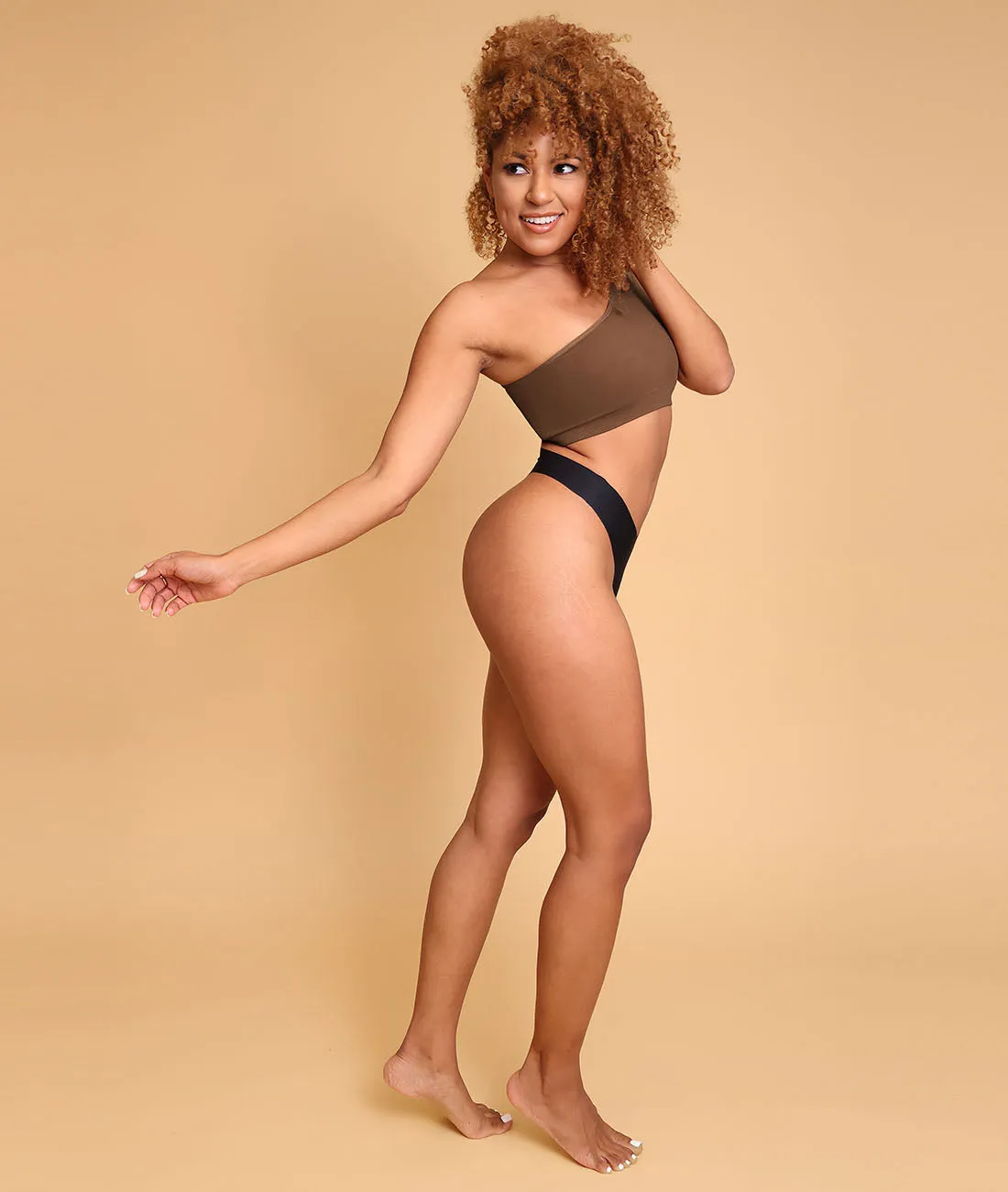 Fancy Summer Ribbed One Shoulder Bralette