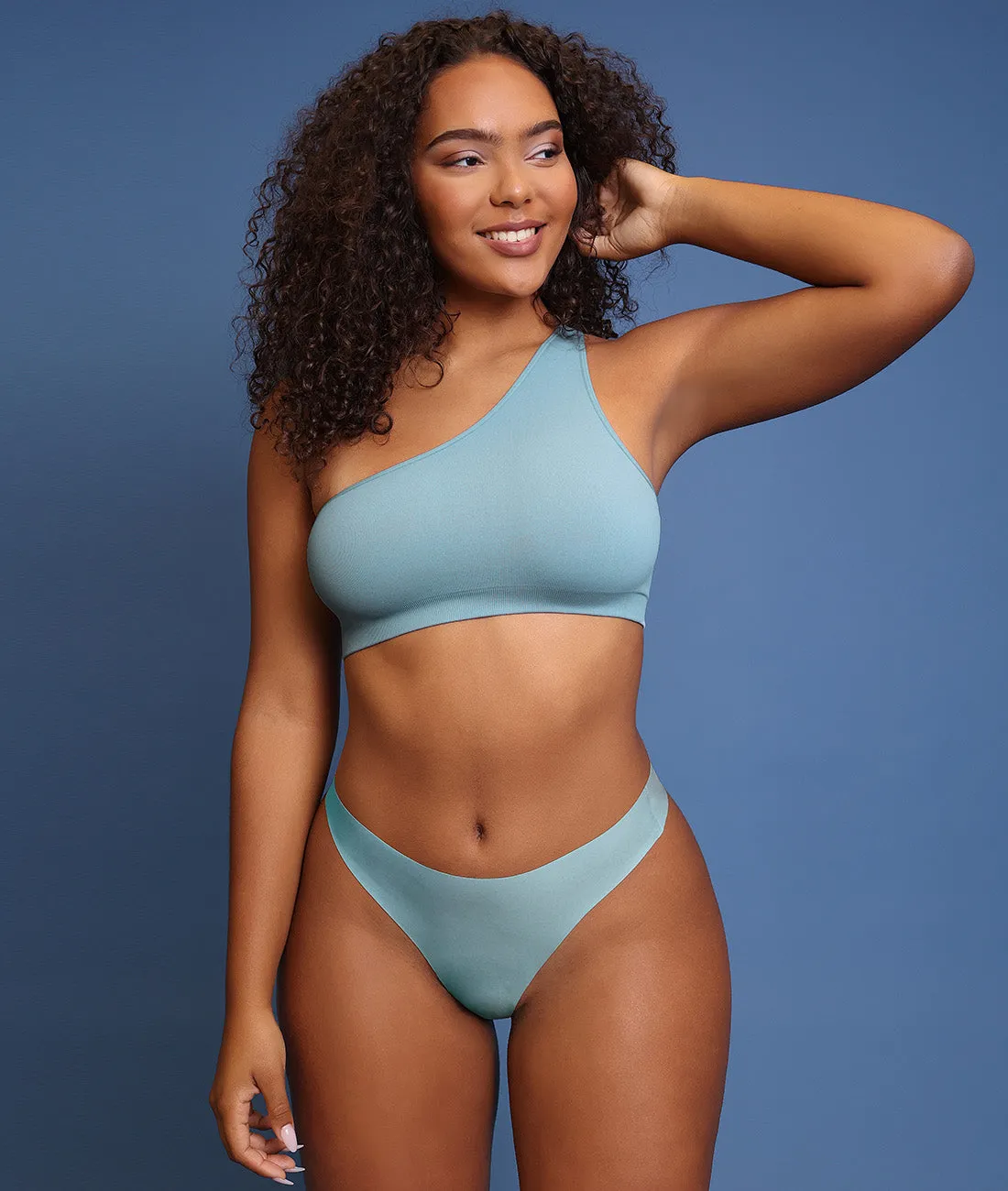 Fancy Summer Ribbed One Shoulder Bralette