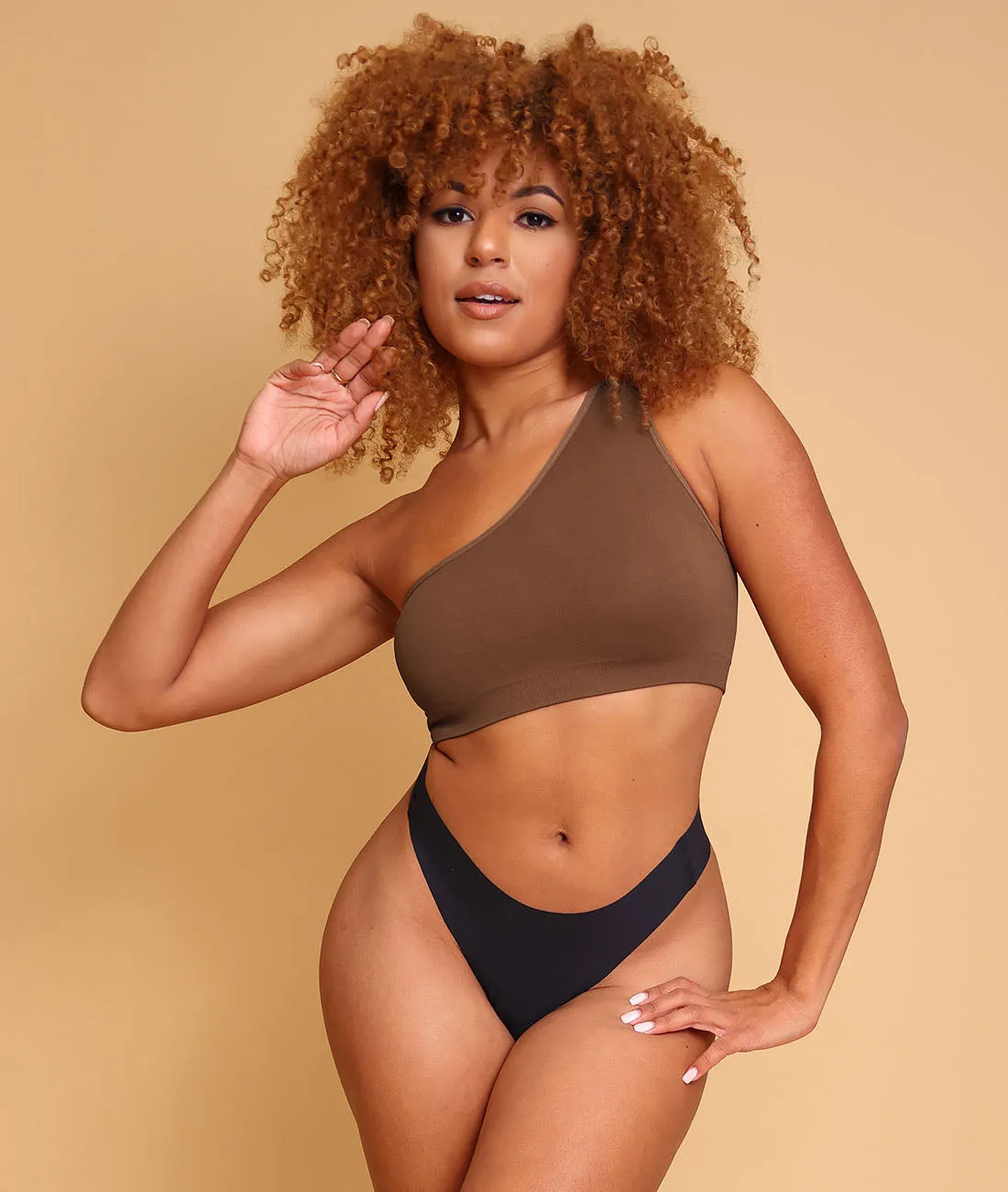 Fancy Summer Ribbed One Shoulder Bralette