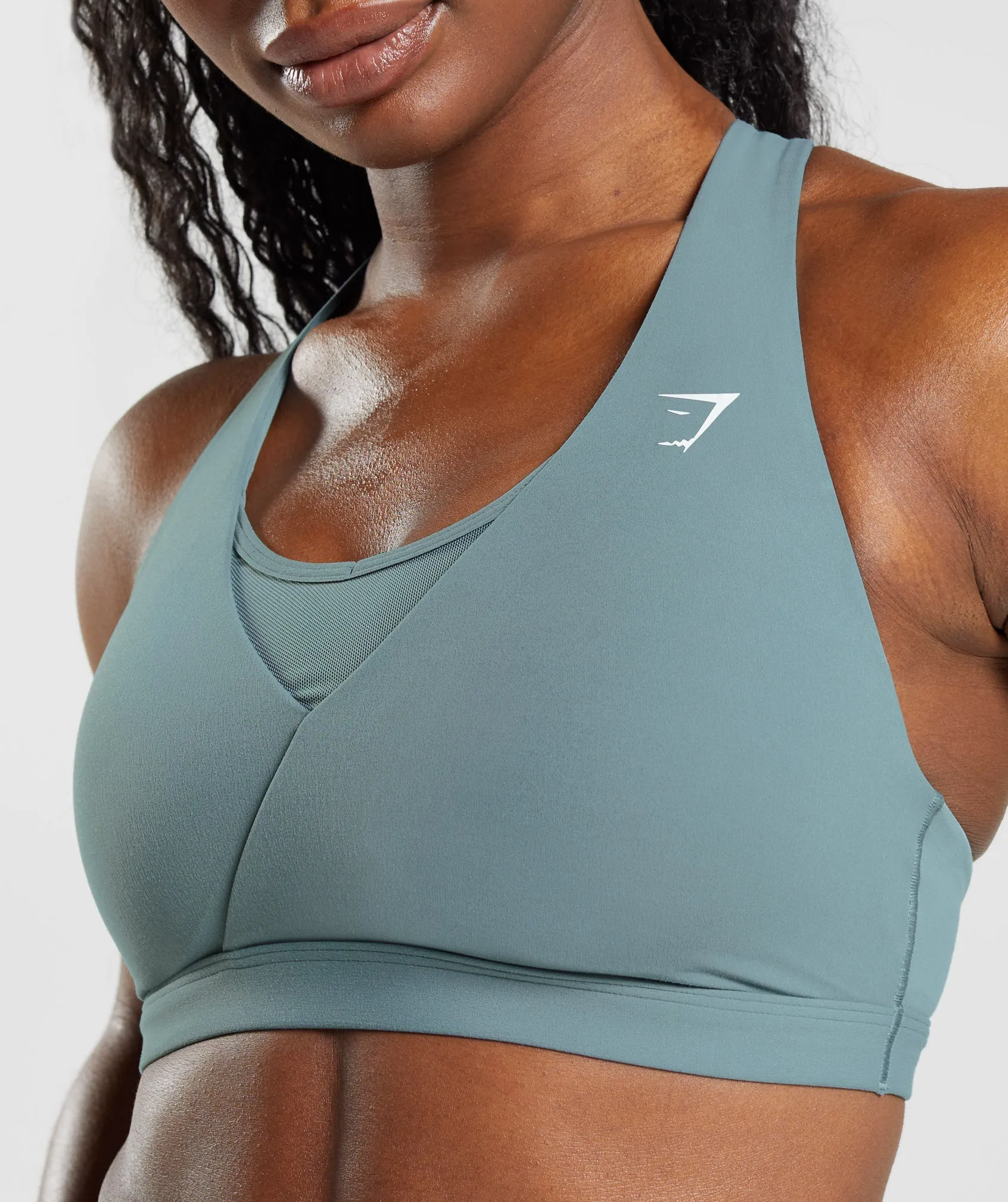 Gymshark Crossover Sports Bra - Thunder Blue