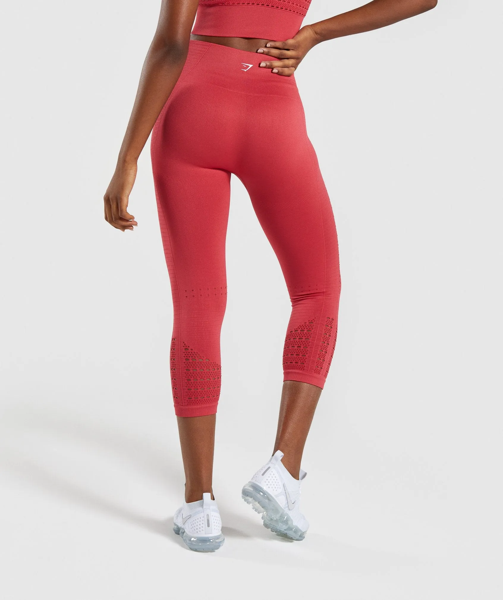Gymshark Energy  Seamless Cropped Leggings -  Red