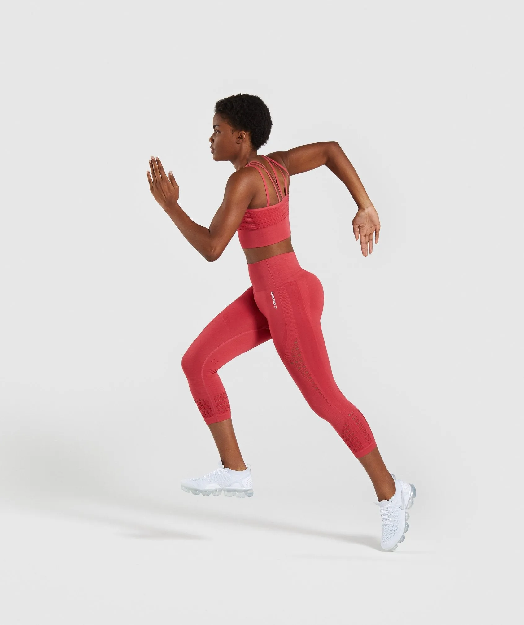 Gymshark Energy  Seamless Cropped Leggings -  Red