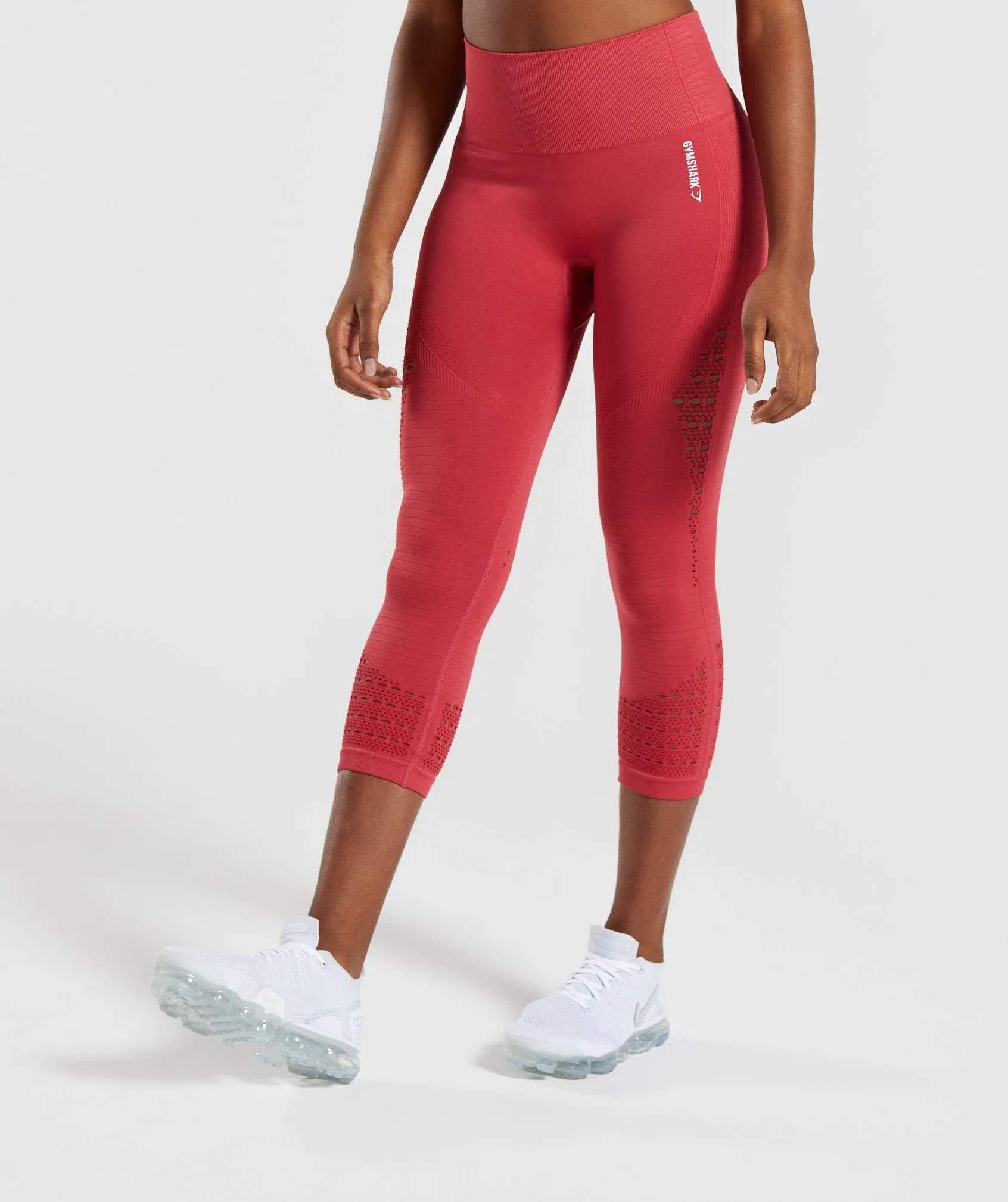 Gymshark Energy  Seamless Cropped Leggings -  Red