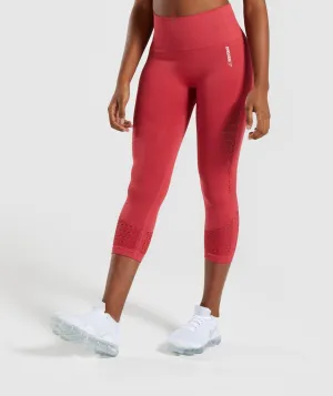 Gymshark Energy  Seamless Cropped Leggings -  Red