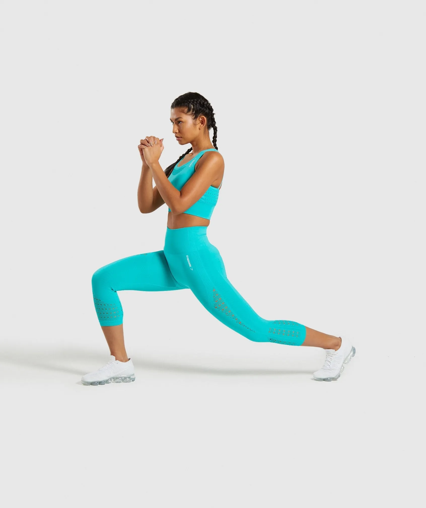 Gymshark Energy  Seamless Cropped Leggings - Tropical Blue