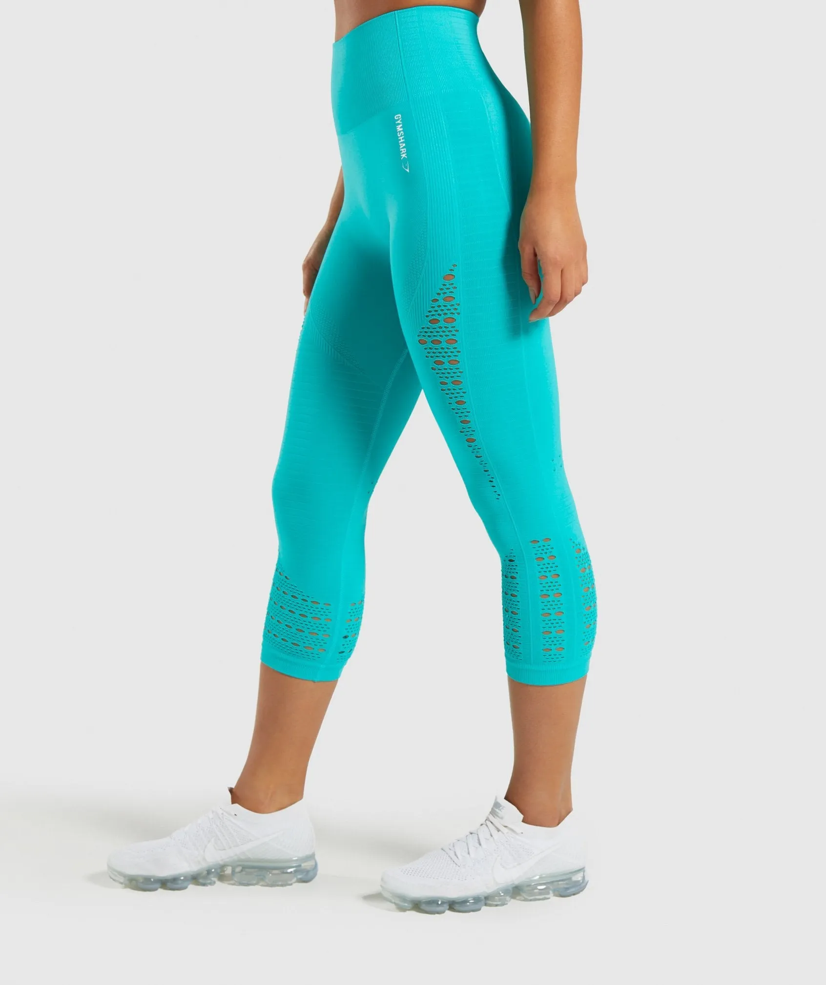 Gymshark Energy  Seamless Cropped Leggings - Tropical Blue