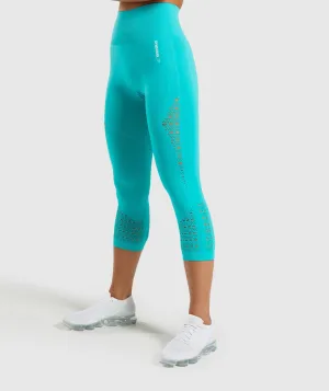 Gymshark Energy  Seamless Cropped Leggings - Tropical Blue