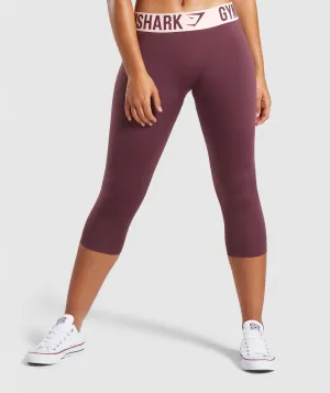 Gymshark Fit Cropped Leggings - Berry Red/Pink