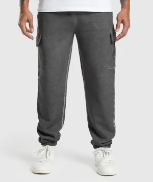 Gymshark Heavyweight Washed Cargo Joggers - Black