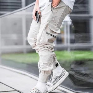 INFINIT Drex cargo pants streetwear multi pockets casual joggers for men 2022