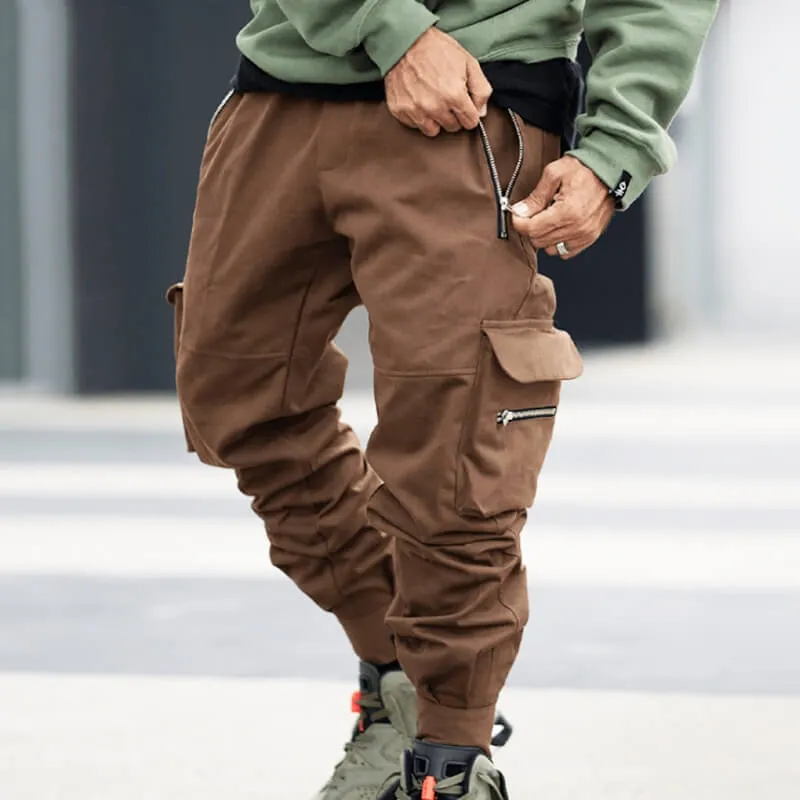 INFINIT Drex cargo pants streetwear multi pockets casual joggers for men 2022