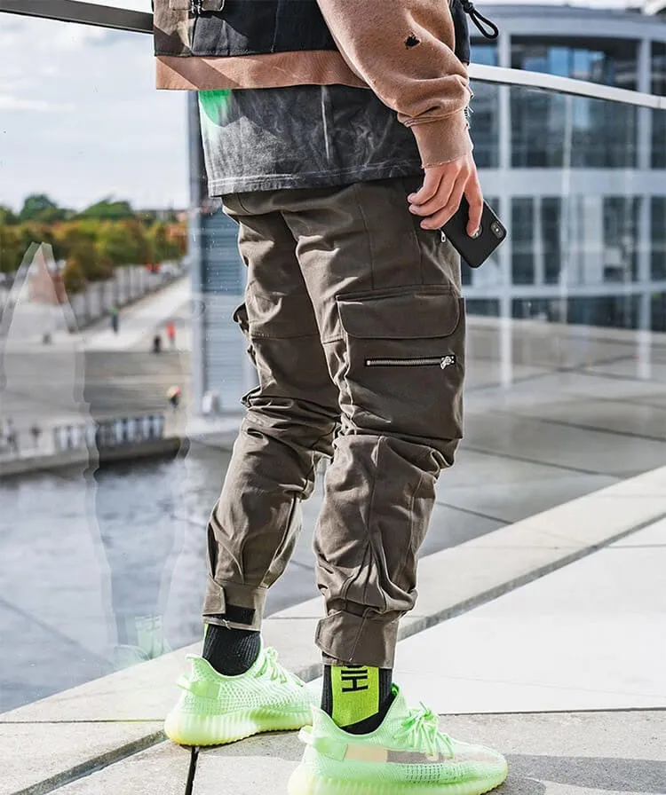 INFINIT Drex cargo pants streetwear multi pockets casual joggers for men 2022