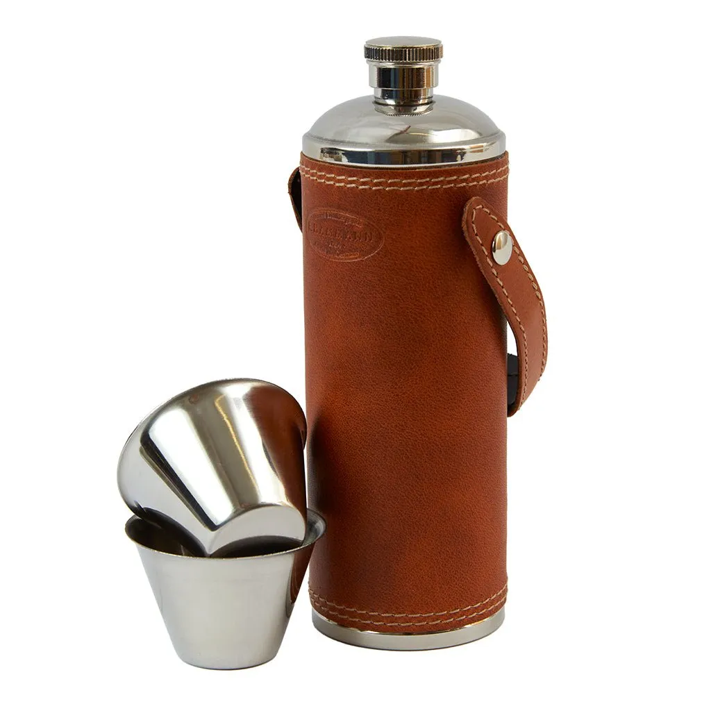 Leather Flask With Cups