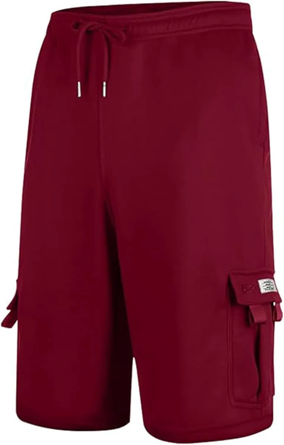 Mens Casual Twill Cargo Shorts Trendy, Cotton Elastic Waist Drawstring Classic Stretch Shorts with Pockets