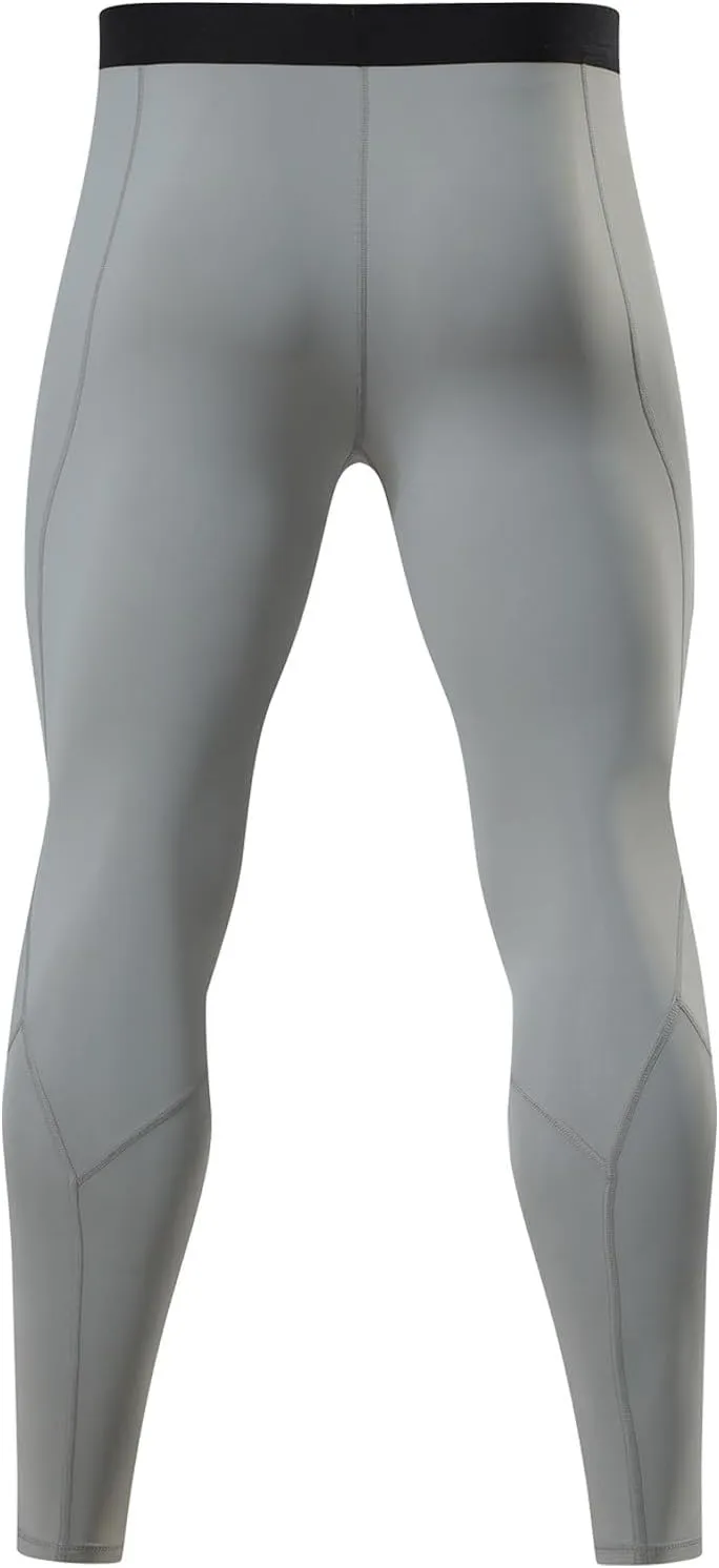 Men's Compression Leggings High Stretch Athletic Base Layer Quick Dry Slim Elastic Waistband Gym Running Workout Daily