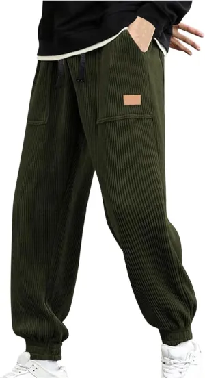 Mens Pants Athletic Fit Stretch Drawstring Elastic Casual Workout Pants Fashion Cinch Bottom Baggy Jogger Pants
