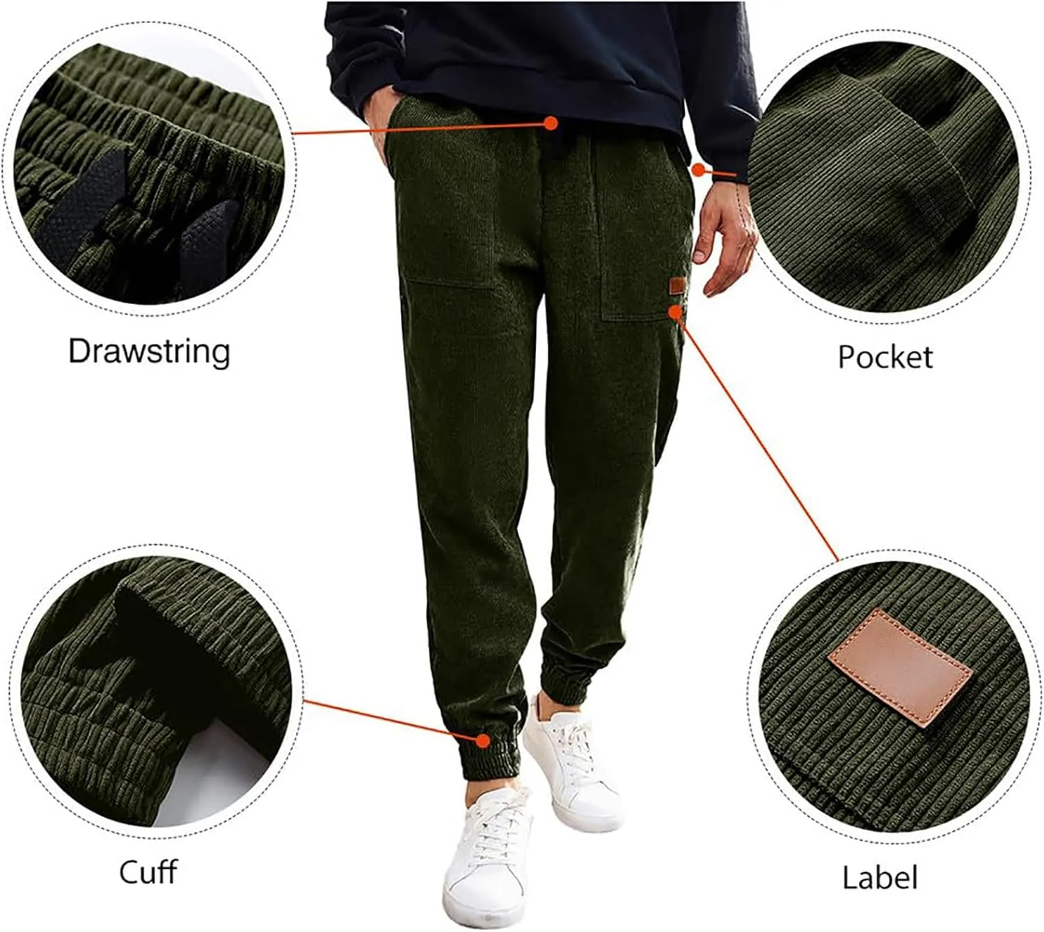 Mens Pants Athletic Fit Stretch Drawstring Elastic Casual Workout Pants Fashion Cinch Bottom Baggy Jogger Pants