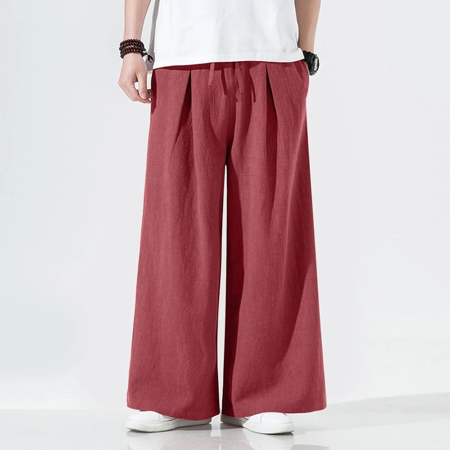 Mens Sweatpants with Pockets Big and Tall Thick Fleece Joggers Loose Sport Long Trousers Male Casual Warm Sweatpants