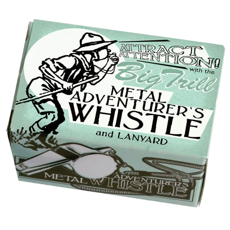 Metal Adventurer's Whistle & Lanyard