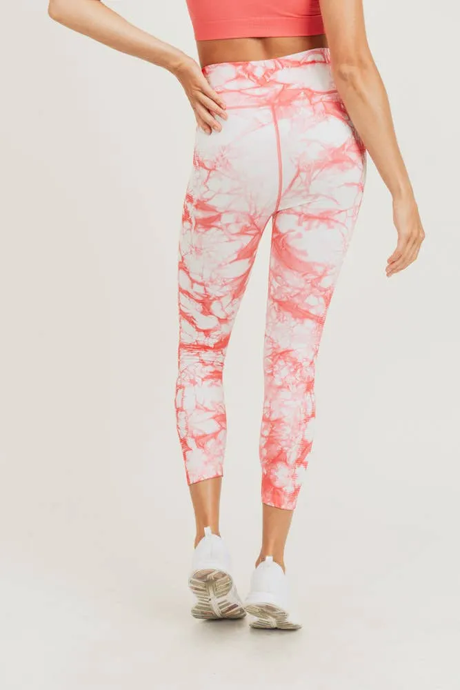 Mono B Ribbed Tie-Dyed Side Panel Highwaist Seamless Leggings