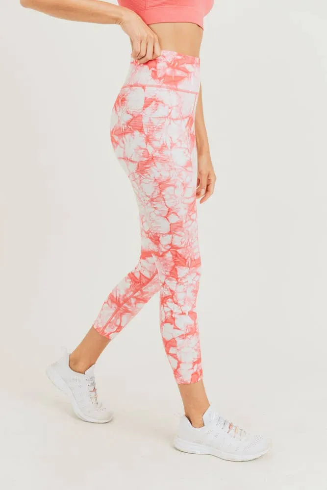 Mono B Ribbed Tie-Dyed Side Panel Highwaist Seamless Leggings