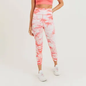 Mono B Ribbed Tie-Dyed Side Panel Highwaist Seamless Leggings