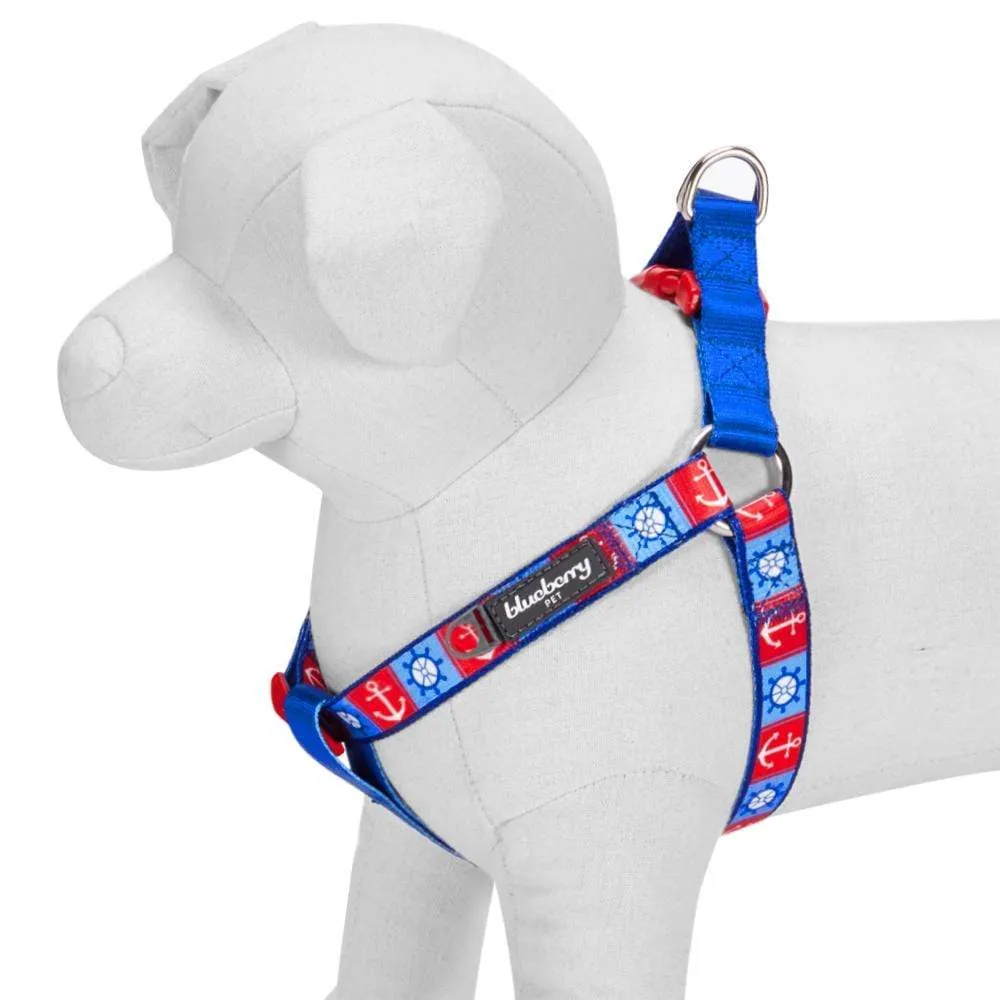 Nautical Dog Harnesses Anchors Sailboat Beach Navy Blue Pet Harness Bon Voyage Sea Lover Harness for S M L Pets