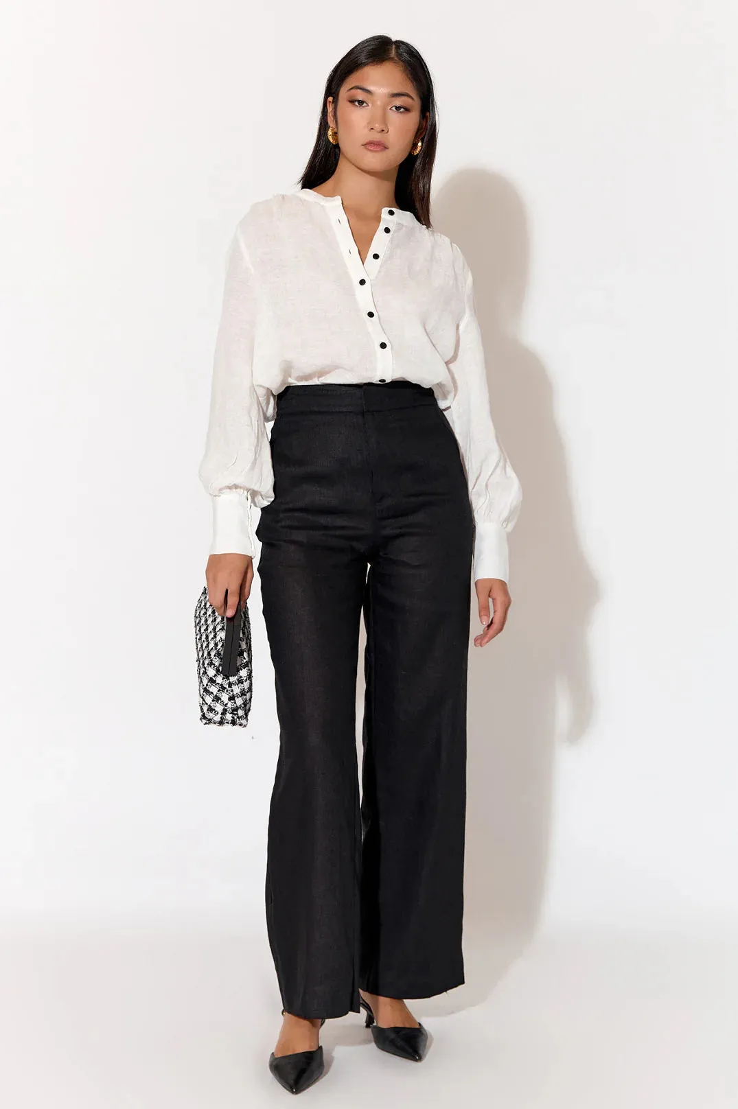 Nisha Linen Pant Black