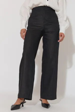 Nisha Linen Pant Black