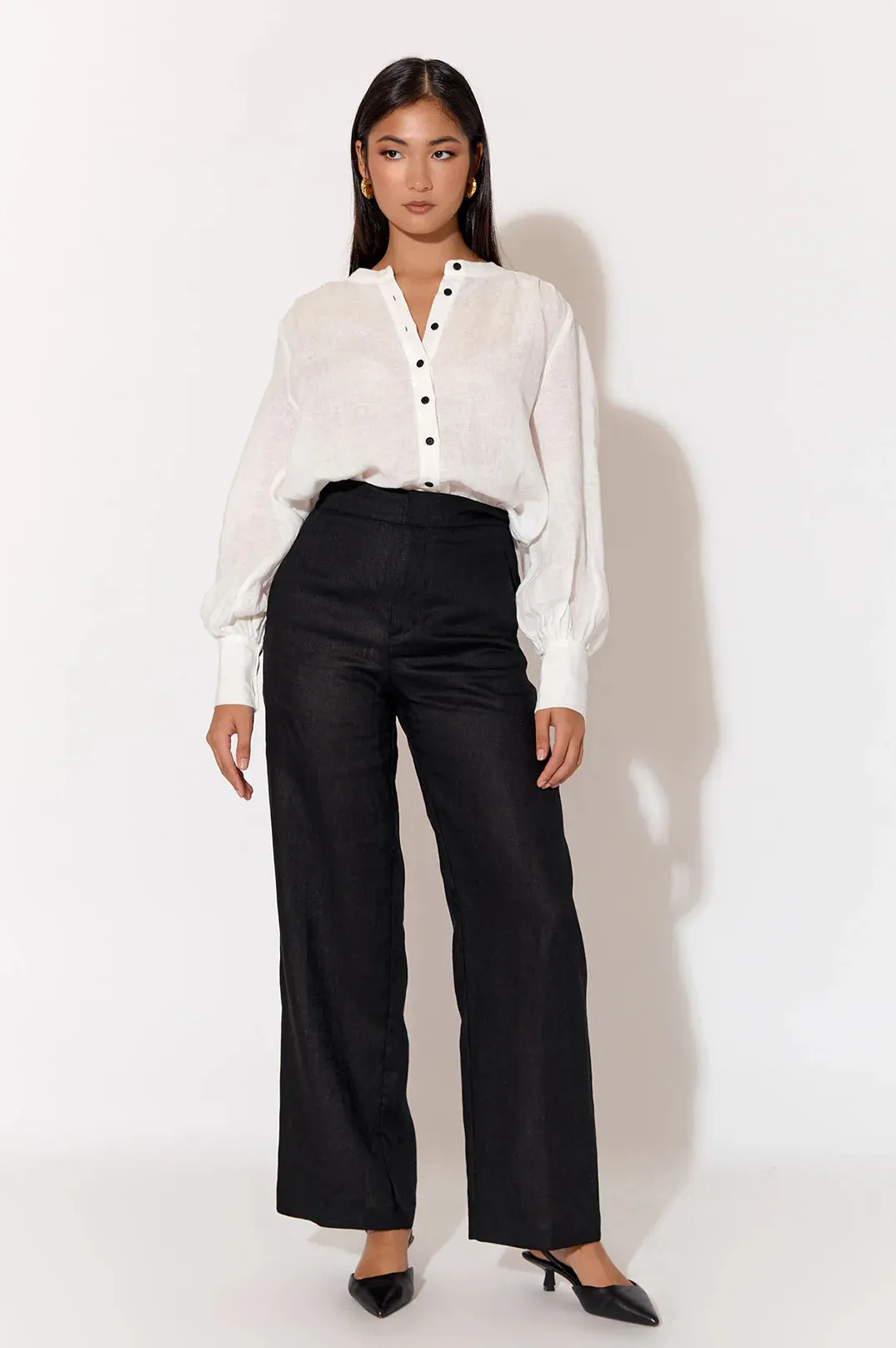 Nisha Linen Pant Black