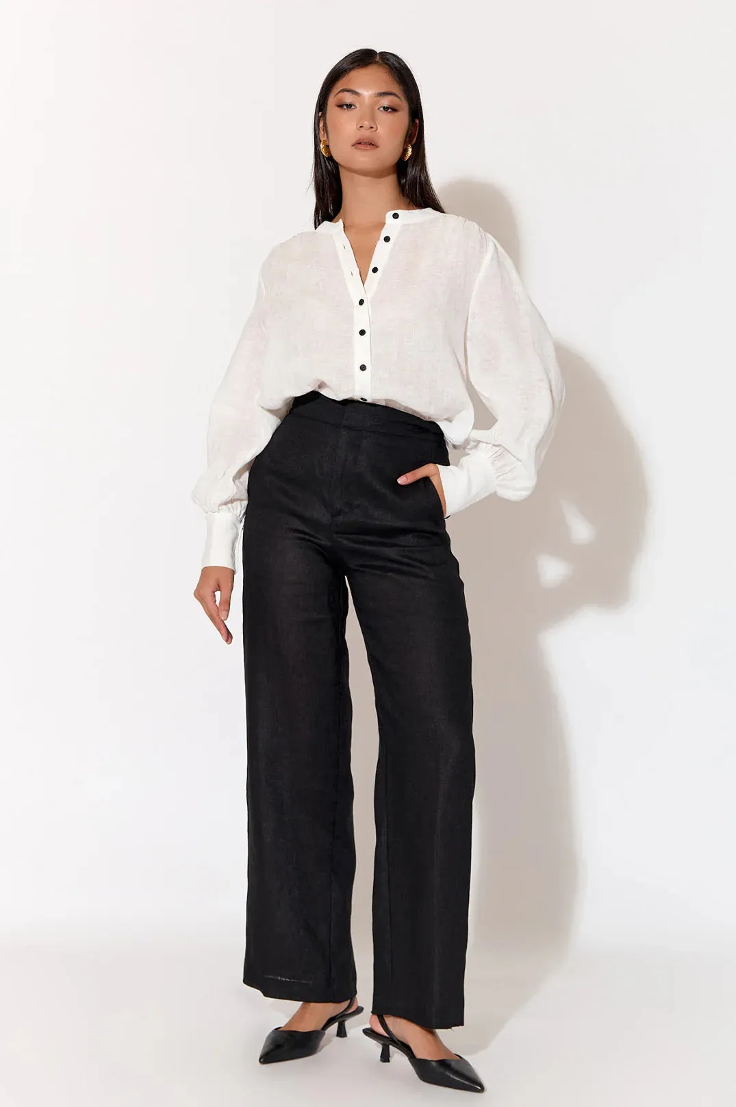 Nisha Linen Pant Black