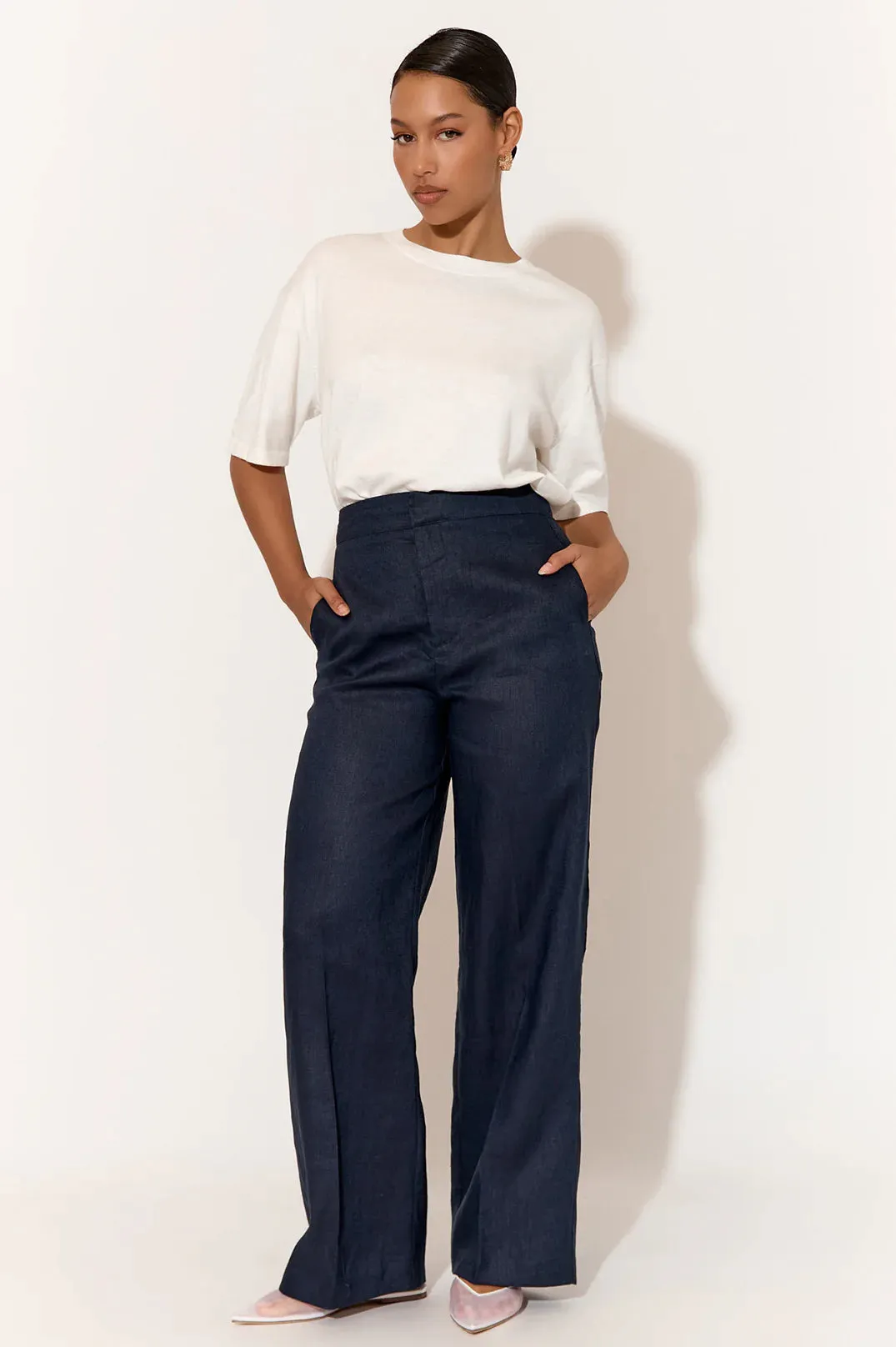 Nisha Linen Pant Navy