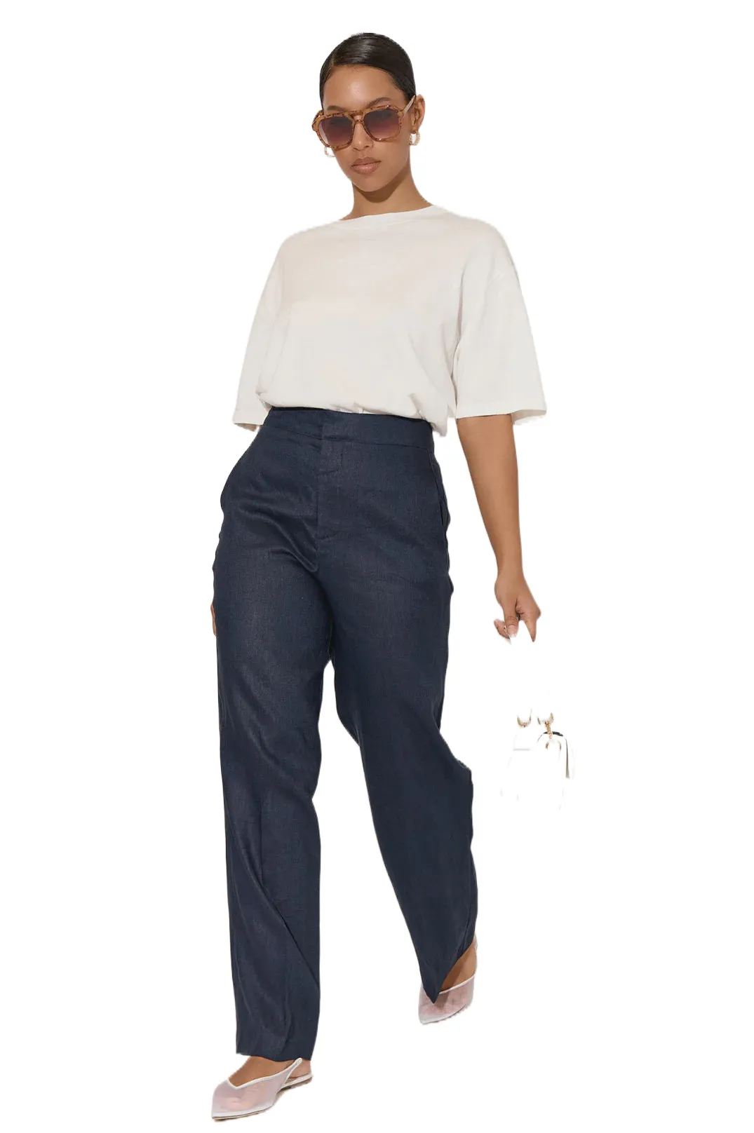 Nisha Linen Pant Navy