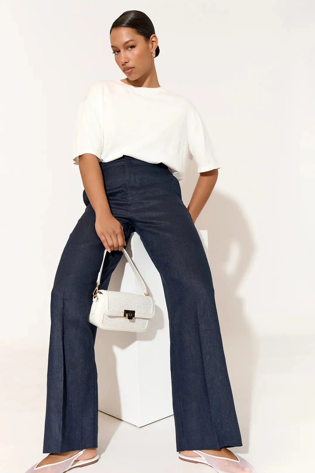 Nisha Linen Pant Navy