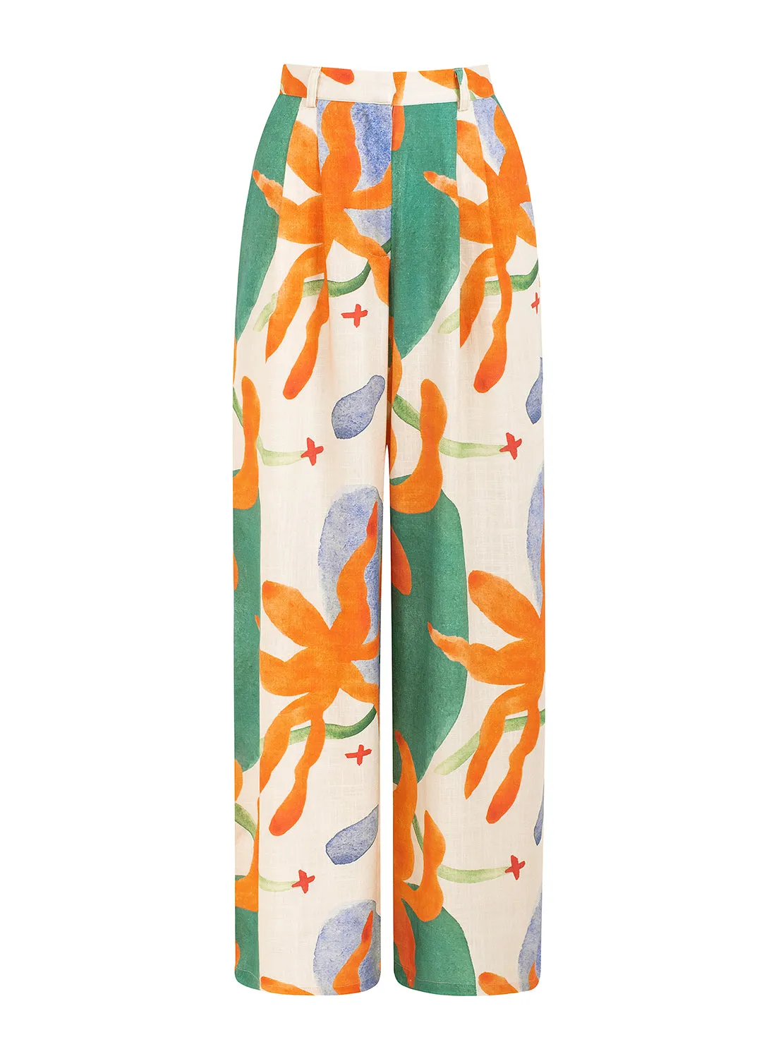 oli linen pants abstract print