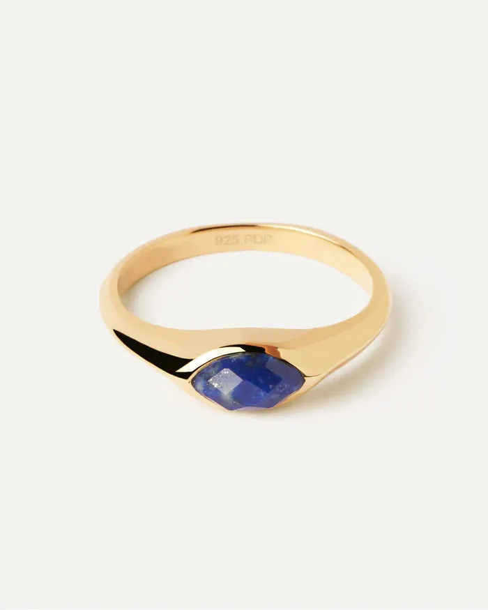 PD Paola Lapis Lazuli Nomad Stamp Ring, Gold