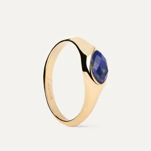 PD Paola Lapis Lazuli Nomad Stamp Ring, Gold