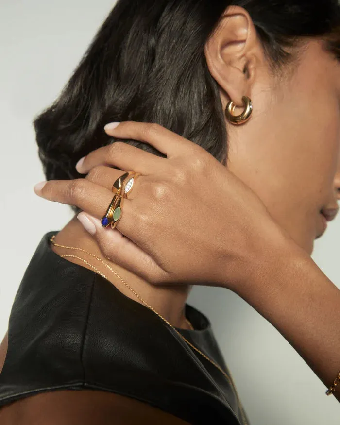 PD Paola Lapis Lazuli Nomad Stamp Ring, Gold