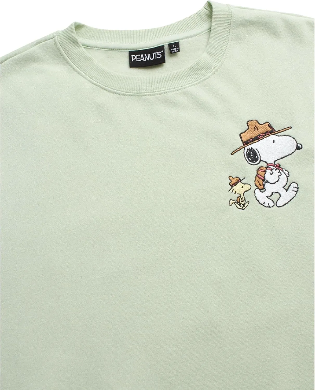 Peanuts Men's Snoopy Sweatshirt - Chest & Back Fleece Pullover Crewneck Graphic Sweatshirt - Long Sleeve Shirts for Men S-XL