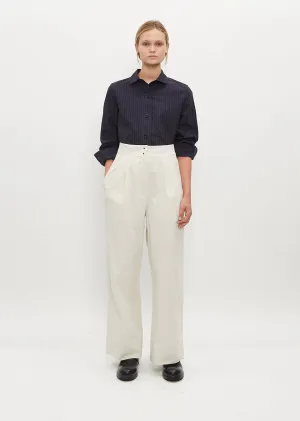 Pleated Wide Leg Trouser — Chalk